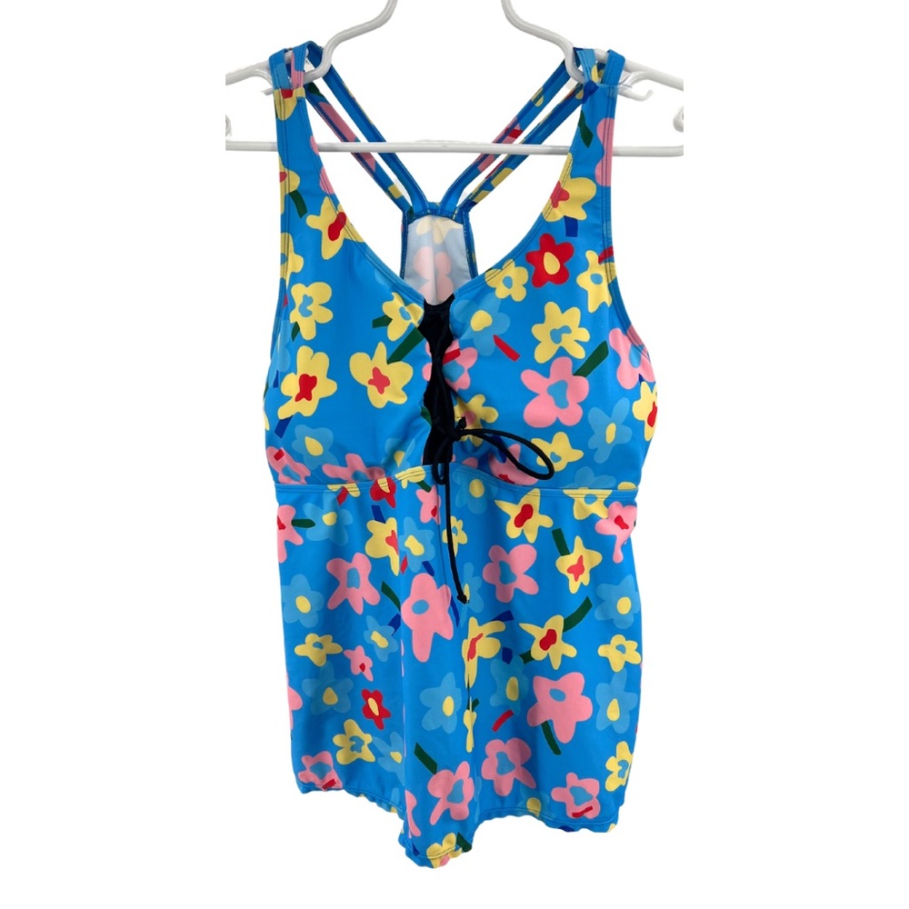 Hanna Nikole tankini floral strappy 18W plus summer vacation cruise resort